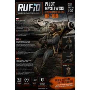 RUFIO 3D pilot myśliwski Luftwaffe do Messerschmitt Bf 109 skala 1:33